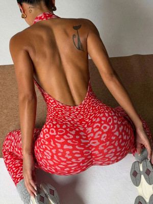 Backless one-piece yoga suit