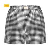 High waisted loose wide leg checkered shorts
