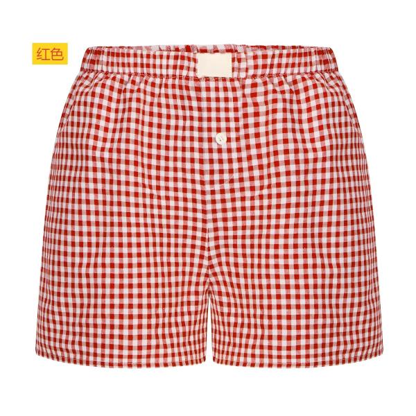 High waisted loose wide leg checkered shorts