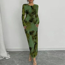 Printed stretch dress