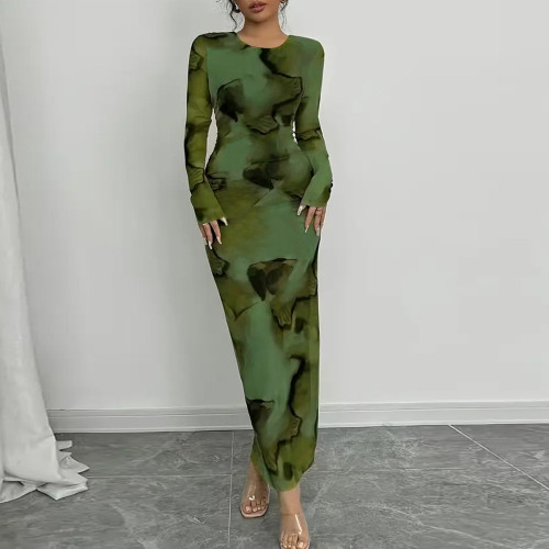 Printed stretch dress