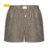 High waisted loose wide leg checkered shorts