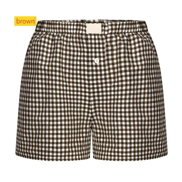 High waisted loose wide leg checkered shorts