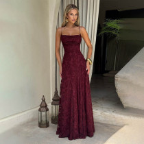 Backless dress, banquet evening dress, long skirt