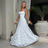 Backless dress, banquet evening dress, long skirt