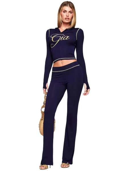 Printed hooded long-sleeved two-piece set HR25071 