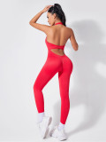 Sports hip lifting and backless jumpsuit