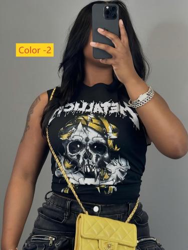 Loose and fun hot stamping loose sleeveless vest