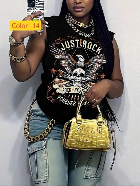 Loose and fun hot stamping loose sleeveless vest
