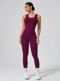 Seamless sports suit with vest and leggings