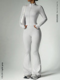 Zipper long sleeved pants flared pants yoga set