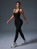 Sports hip lifting and backless jumpsuit