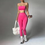 Color blocked chest top, pants, sportswear set