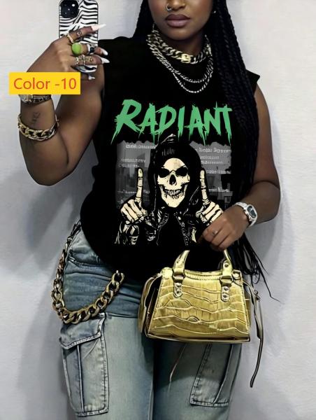Loose and fun hot stamping loose sleeveless vest
