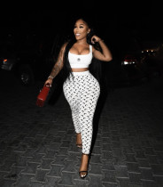 Vest and pants set, crescent print two-piece set