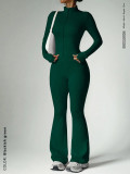 Zipper long sleeved pants flared pants yoga set