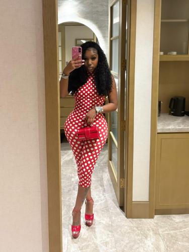 Printed elastic hanging neck backless jumpsuit