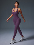 Sports hip lifting and backless jumpsuit