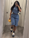 Elastic washed shorts set