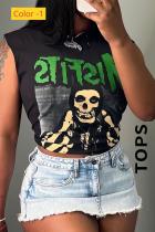Loose and fun hot stamping loose sleeveless vest