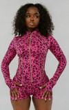 Digital printed elastic shorts sports two-piece set