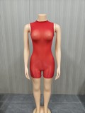 Super elastic glossy body socks, nightclub perspective jumpsuit shorts