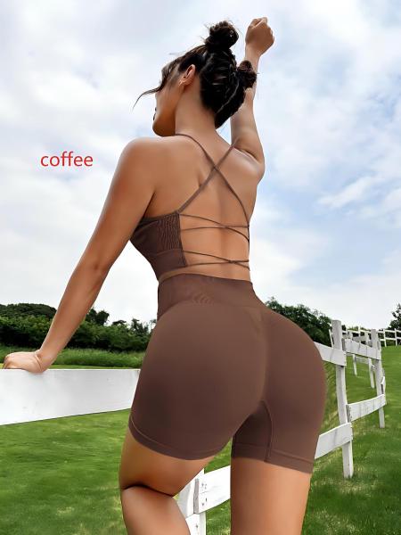 Cross back yoga vest style set