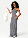 Quick drying beautiful back suspender sports suit