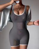 U-back yoga suit jumpsuit shorts with chest cushion