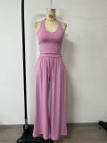 Quick drying beautiful back suspender sports suit