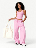 Quick drying beautiful back suspender sports suit