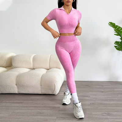 Gather sports short sleeved vest, sports long pants set
