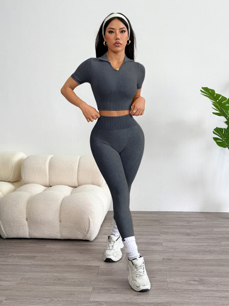 Gather sports short sleeved vest, sports long pants set