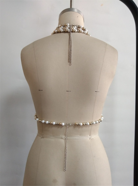 Beach body chain bead bikini chest chain vest