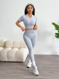 Gather sports short sleeved vest, sports long pants set