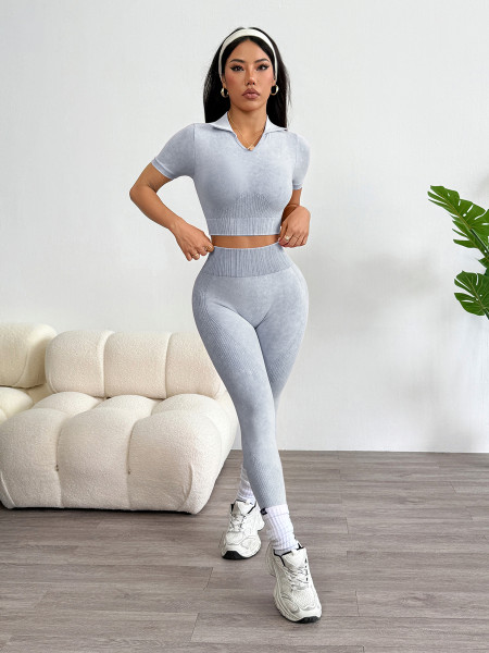 Gather sports short sleeved vest, sports long pants set