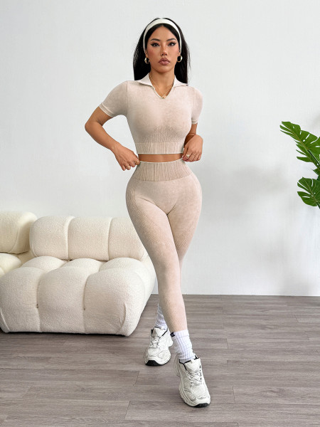 Gather sports short sleeved vest, sports long pants set