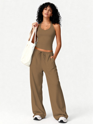 Quick drying beautiful back suspender sports suit