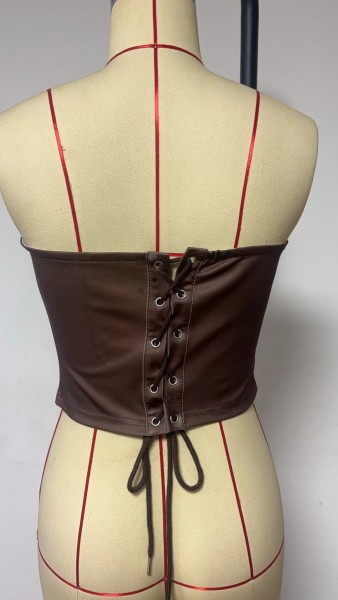 Digital printed vest top wrapped around the chest