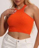 Hanging neck and wearing quick drying cross shaped vest short top