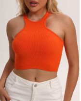 Hanging neck and wearing quick drying cross shaped vest short top