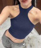 Hanging neck and wearing quick drying cross shaped vest short top