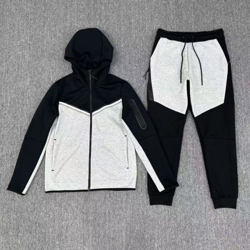Casual Sporty Multi-Colored Hooded Knit Set YL930486661686