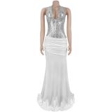 Hanging neck backless dress