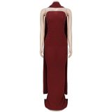 Skincare flash bag hip slit dress