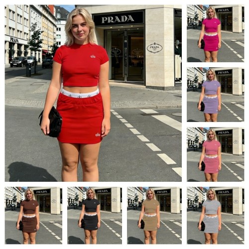 Pure Cotton T-Shirt and Skirt Set Two-Piece