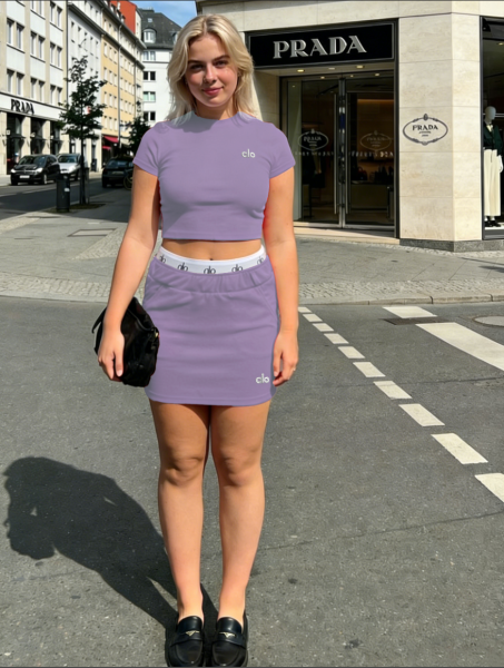 Pure Cotton T-Shirt and Skirt Set Two-Piece