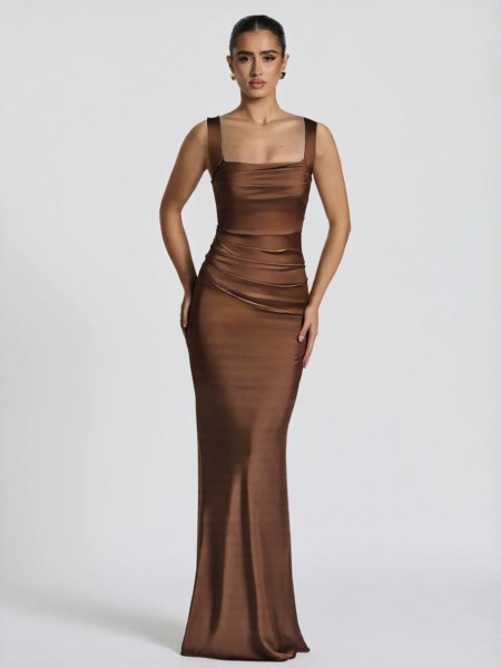 Strap pleated dress