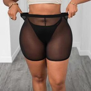 Butt lifting mesh transparent mesh motorcycle shorts