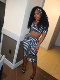 Printed strapless five quarter pants set